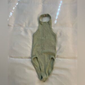 NWT Hunza G Halter One Piece Swimsuit in Sage Green